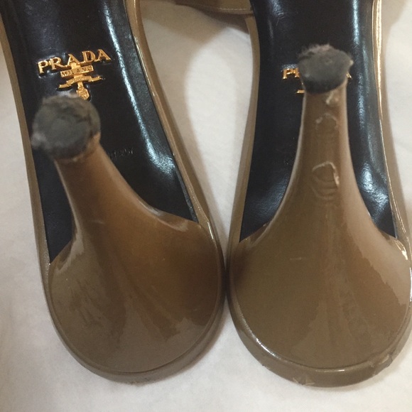 Prada Italy open toe sandal heels slip on shoes 41 - Picture 10 of 12